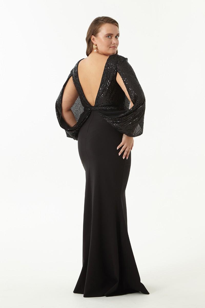 Black plus size maxi dress