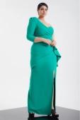green-plus-size-crepe-single-sleeve-maxi-dress-961542-006-12888